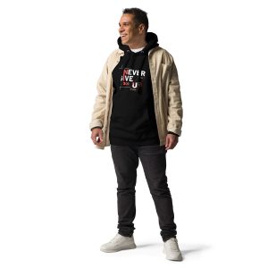 Never Give Up Motivation Hoodie for Men - Inspirational Mindset Streetwear with Premium Comfort