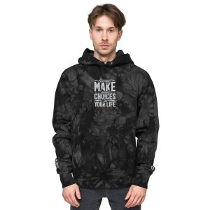 Smart Choice Men's Champion Tie-Dye Motivation Hoodie - Unique Streetwear for Bold Decision Makers