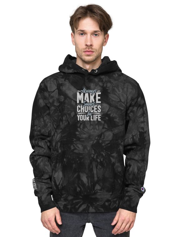 Smart Choice Men's Champion Tie-Dye Motivation Hoodie - Unique Streetwear for Bold Decision Makers